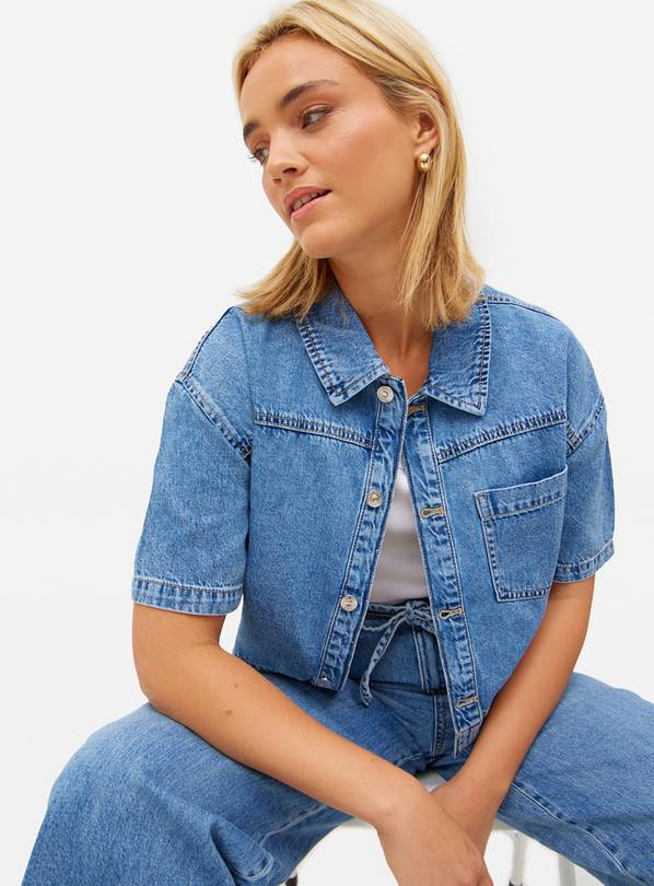 Mid Washed Boxy Co-ord Denim Shirt 14